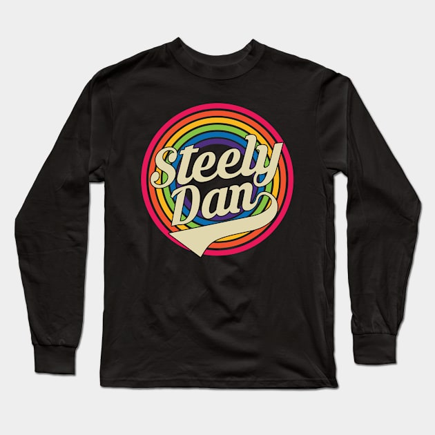 Steely Dan - Retro Rainbow Style Long Sleeve T-Shirt by MaydenArt